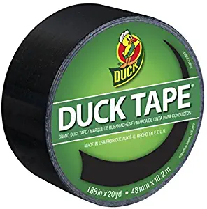 Duck Brand 1265013 Color Duct Tape, Black, 1.88 Inches x 20 Yards, Single Roll