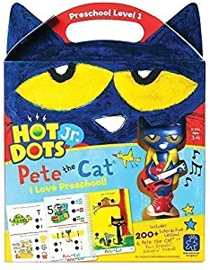 Educational Insights Hot Dots Jr. Pete The Cat - I Love Preschool Set with Interactive Pen Included, 200+ Multi-Subject Lessons, Homeschool, Ages 3+