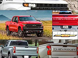 2019 2020 Exterior Rear Chrome Inserts Tailgate Letters Emblem Logo for Chevy Chevrolet Silverado LS LT LTZ RST