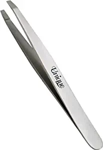 Tweezers - Eyebrow Flat Square Tip Tweezer - German Stainless Steel, Hair Plucking, Facial - By The Unique Edge