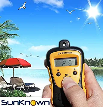 Sunlight Meter for Measuring Harmful Ultraviolet Light Radiations - Portable UV Intensity Meter & UV Sun Light Strength Tester - Digital UV Index Sensor & Handheld UV Detector - by SunKnown