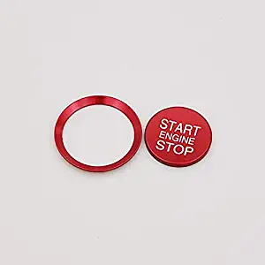 Aluminum Alloy Engine Start Stop Button Cover Trim Decoration Ignition Switch Button Cover Sticker for Alfa Romeo Giulietta Stelvio Mito 147 156 159 166 (Red)