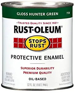 Rust-Oleum, Gloss Dark Hunter Green 7733502 Stops Rust, 32 oz. Quart, Can