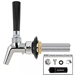 Perlick Stainless Steel Faucet for Kegerator Draft Beer - 630SS + 4" Shank Tap Kit