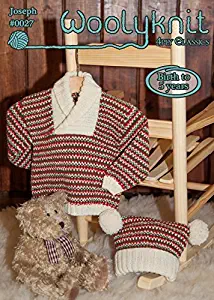 0027 - Joseph - Knitting Pattern By Woolyknit | Fingering (4ply) Knit Pattern | Baby's Jumper & Hat