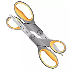 Westcott 13901 8" Straight Titanium Bonded Scissors, Gray/Yellow, 2 Per Pack