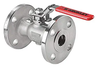 KECKLEY 316 Stainless Steel Flanged x Flanged Ball Valve, Locking Lever, 1" Pipe Size