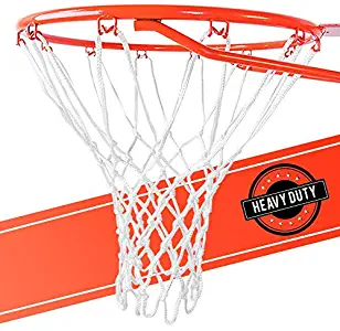 ULTRA Heavy Duty Basketball Net Replacement - All Weather Anti Whip, Fits Standard Indoor or Outdoor Rims - White, 12 Loops