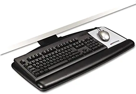 3M AKT90LE Keyboard Tray,Height/Tilt Adjust,25-1/2-Inch x12-Inch,23-Inch Track,BK