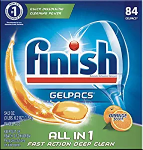Finish All in 1 Gelpacs Orange, Dishwasher Detergent Tablets 84 ea