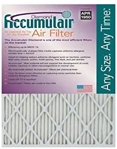 Accumulair Diamond 16x20x2 (15.5x19.5x1.75) MERV 13 Air Filter/Furnace Filters (2 Pack)