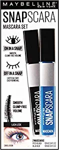 Maybelline New York Snapscara Washable Mascara, Deja Blue and Pitch Black, Pack of 2