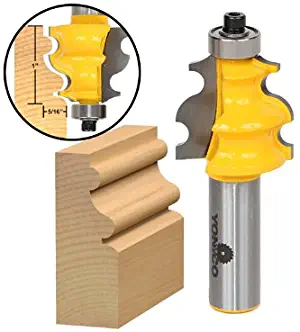 Yonico 16139 1-Inch Architectural Molding Router Bit 1/2-Inch Shank