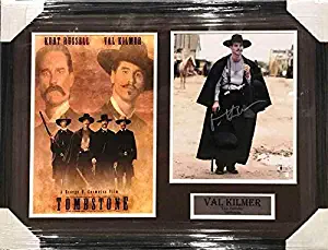 TSE Val Kilmer Autographed Standing 11x14 Photo with Tombstone 11x17 Movie Poster - Professionally Framed