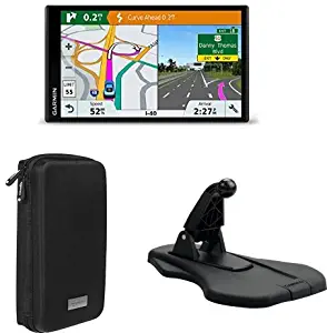 Garmin DriveSmart 51 NA LMT-S with Lifetime Maps+AmazonBasics Hard Carrying Case for 5-Inch GPS - Black +Garmin Portable Friction Dashboard Mount