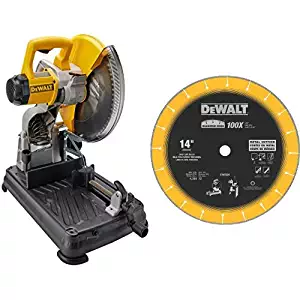 DEWALT DW872 14-Inch Multi-Cutter Saw with DEWALT DW8500 14-Inch by 1-Inch Diamond Edge Chop Saw Blade