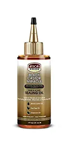 African Pride Black Castor Miracle Hair & Scalp Sealing Oil - Locks in Moisture & Soothes, Contains Black Castor Oil, Tea Tree Oil, Soybean Oil, 6 oz