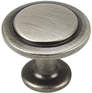 10 Pack - Cosmas 5560AS Antique Silver Cabinet Hardware Round Knob - 1-1/4