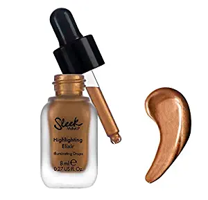 Sleek MakeUP - The Ultimate Highlighter Elixir - SUN LIT - Made with Jojoba Seed Oil, Vitamin E, Ultra-Refined Pearls. 0.27 fl.oz
