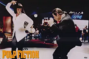 Pulp Fiction Movie (Uma Thurman & John Travolta Dancing) Poster Print - 24x36 Poster Print, 36x24 Movie Poster Print, 36x24