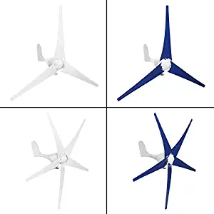 AIBOAT 48 Volt 3/5 Nylon Fiber Blade Horizontal Home Wind for Turbines Generator Power Windmill Energy for Turbines Charge (5 Blades, White)