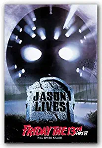 (24x36) Friday the 13th Part VI: Jason Lives Movie Tombstone Poster Print