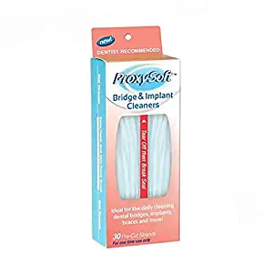 Dental Floss for Bridges and Dental Implants for Optimal Oral Hygiene - Floss Threaders for Bridges and Implants with Extra-Thick Proxy Brush - Bridge and Implant Cleaners (2 Packs) by ProxySoft