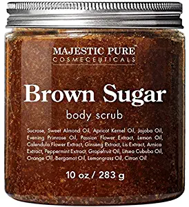 Brown Sugar Body Scrub for Cellulite and Exfoliation - Natural Body Scrub - Reduces The Appearances of Cellulite, Stretch Marks, Acne, and Varicose Veins, 10 Ounces