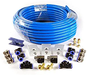 Primefit PCKIT26 Air Piping System, 26-Piece Air Push To Connect Kit with 1/2-Inch (OD) / 3/8