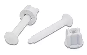 Universal White Plastic Toilet Seat Hinge Bolt Screw For Top Mount Toilet Seat Hinges, 2 Pack