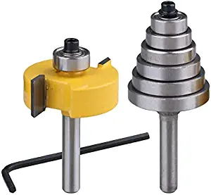 Activists 1/4 Inch Shank Rabbet Router Bit with 6 Bearings Set 1/8