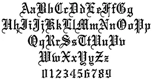 3 Inch Old English Alphabet Set Stencil