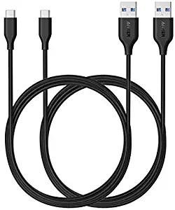 USB C Cable (2-Pack 6ft) Anker Powerline USB C to USB 3.0 Cable with 56k Ohm Pull-up Resistor for Samsung Galaxy Note 8, S8, S8+, S9, S10, iPad Pro 2018, MacBook, LG V20 G5 G6, Xiaomi 5 and More