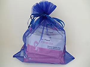 La Fresh Travel Lite Make-up Remover Wipes, Large (30) Individually Packaged in Blue Gift Bag