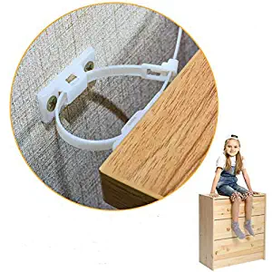 Furniture Straps Baby Proofing, (12 Packs) Adjustable Furniture Anchors for Child Safety, Anti Tip Furniture Wall Anchor for TV Cabinets Drawer Bookshelf, Nylon