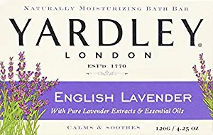 Yardley London English Lavender with Essential Oils Soap Bar, 4.25 oz Bar (Pack of 4)