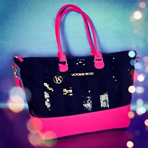 Victoria's Secret Glam Black Sequin Limited-Edition 2013 Tote Bag ($99.00 Value) + BONUS VS Decal