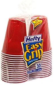 Hefty Easy Grip 18 Ounce Cups (Red), Case Pack, Twelve - 30 Count Packs (360 Cups)