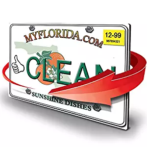 KIWE HOME Dishwasher Magnet, FLORIDA Car License Plate 3x4 inch Double Sided Clean Dirty Reversible Flexible Flip Flipside Kitchen Addition Premium Sign Indicator