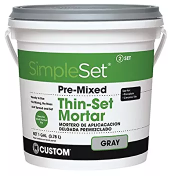 Simple Set CTTSG1-2 1 Gallon Gray Pre-Mixed Ceramic Tile Thin-Set Mortar