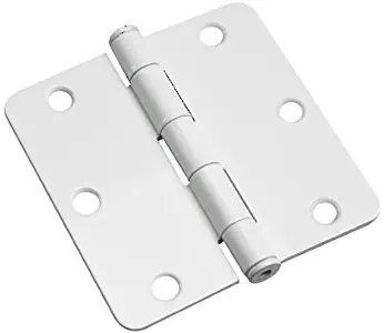 Richelieu Hardware - 2821WB - Box of 2 - Traditional - Full Mortise Butt Hinge - Rounded Edges - WhiteFinish