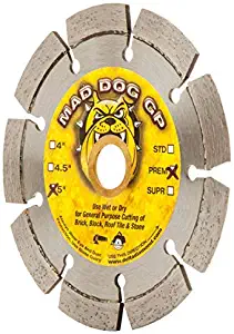 Mad Dog HS 5-Inch (5") Wet/Dry Diamond Blade for General Purpose Cutting of Concrete, Masonry, Roofing Tile, Stone and Similar Materials