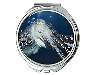 Mirror,makeup mirror,tropical fish theme of Pocket Mirror,portable mirror 1 X 2X Magnifying