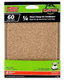 Gator Power 5033 60G Sandpaper, 4 1/2-Inch x 5 1/2-Inch