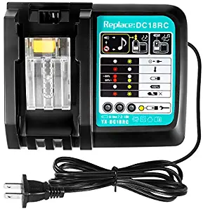 FLAGPOWER DC18RC 18V Battery Charger for All Makita 14.4V-18V Lithium Battery BL1830 BL1840 BL1850 BL1860 BL1815 BL1430 BL1450 BL1440 US Plug Fast Charger