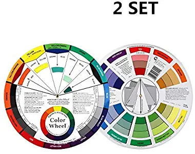 2 Set Color Mixing Guides, Plus Creative Color Wheel with Color Sectors Showing Relationships Between Colors(4 Pack)