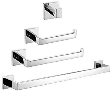 LightInTheBox 4PC Towel Bar Sets 304 Stainless Steel Bathroom Accessory Sets Robe Hooks/Towel Rack/Toilet Paper Holder/Towel Bar