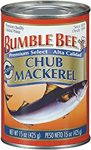 BUMBLE BEE Chub Mackerel, 15 Ounce Can (Pack of 12), Canned Mackerel, High Protein, Keto Food, Keto Snack, Gluten Free, Paleo Food, Canned Food