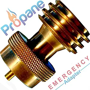 Heavy Duty EMERGENCY 1 LB Pound Propane Tank Conversion Adapter - Connect BBQ Grills - Grilling Backup Reserve Tool - Replacement for Disposable Bottle Adapter 100% Solid Brass Direct Fit Steak Saver