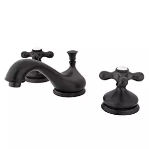 Kingston Brass KS1165AX Heritage Widespread Lavatory Faucet with Metal Cross Handle, Oil Rubbed Bronze